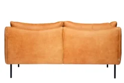 Fogia Tiki 2-seater sofa, black steel - cognac leather