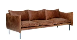 Fogia Tiki 3-seater sofa, black steel - vintage rangers leather
