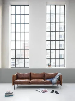 Fogia Tiki 3-seater sofa, black steel - vintage rangers leather