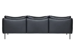 Fogia Tiki 3-seater sofa, black steel - black Elmosoft leather