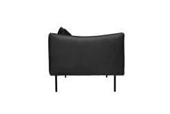 Fogia Tiki 3-seater sofa, black steel - black Elmosoft leather