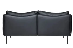 Fogia Tiki 2-seater sofa, black steel - black Elmosoft leather
