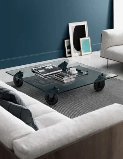 FontanaArte Tavolo con Ruote coffee table, 100 x 100 x 25 cm