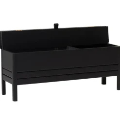 Form & Refine A Line storage bench, 111 cm, black stained oak