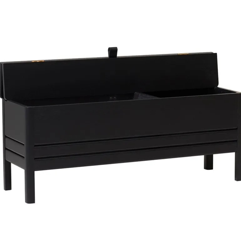 Form & Refine A Line storage bench, 111 cm, black stained oak