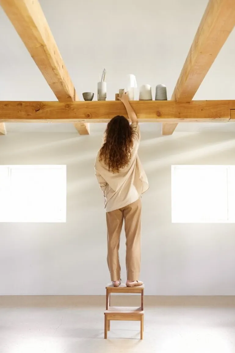 Form & Refine A Line step ladder, oak