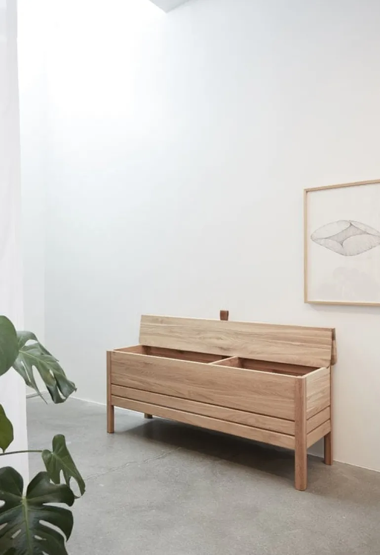 Form & Refine A Line storage bench, 111 cm, oak