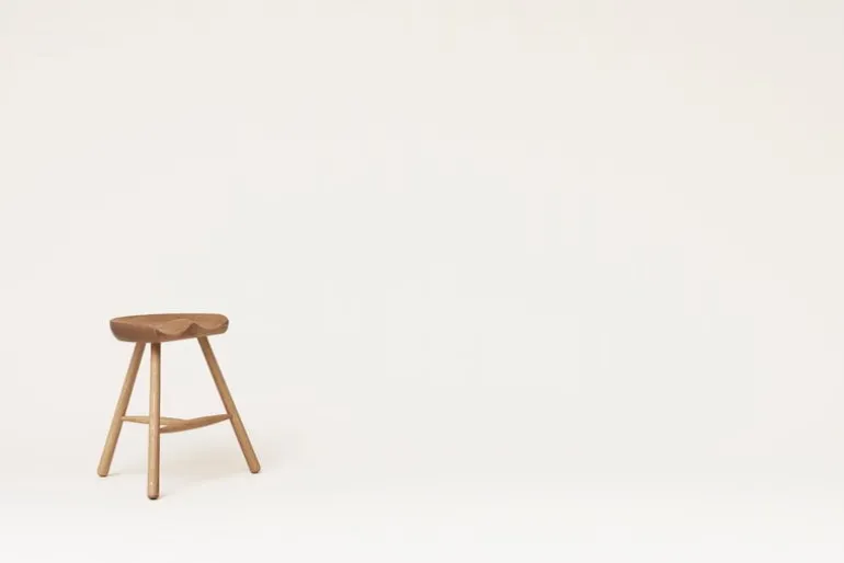 Form & Refine Shoemaker Chair No. 49 stool, white oiled oak