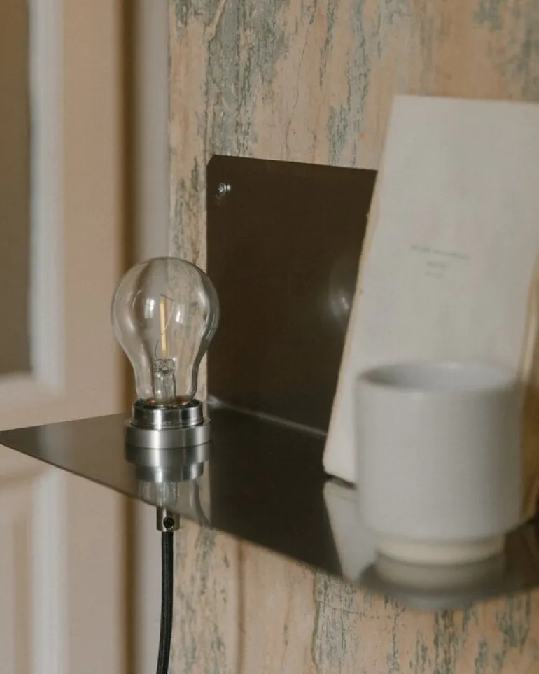 Frama 90° wall light, stainless steel