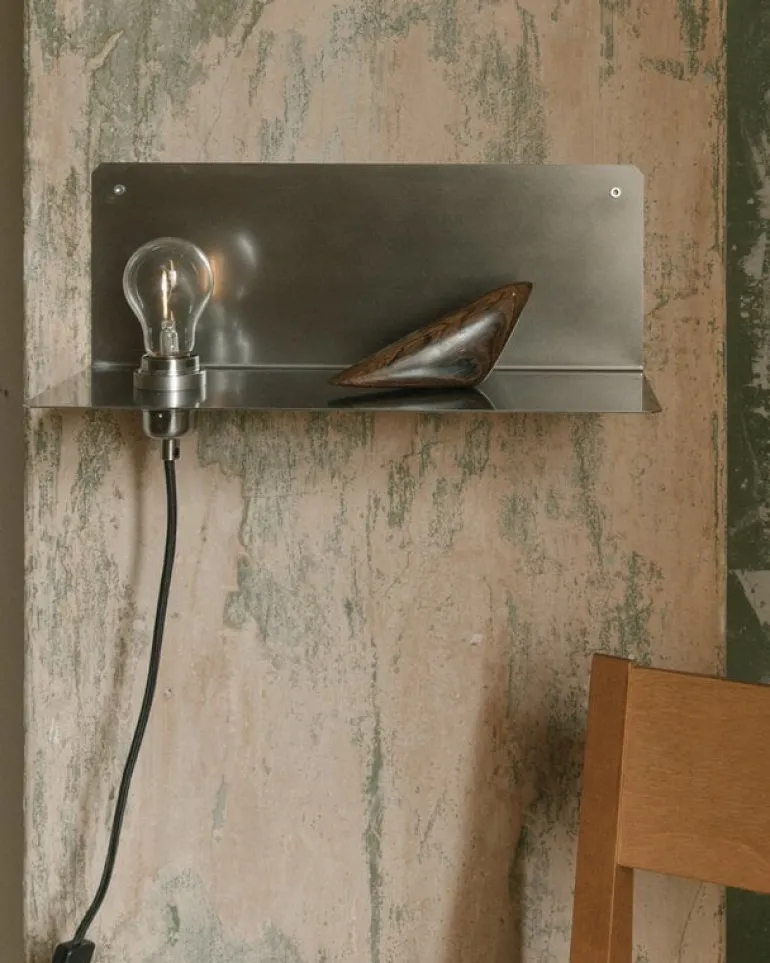 Frama 90° wall light, stainless steel