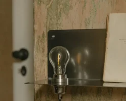 Frama 90° wall light, stainless steel