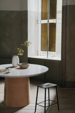 Frama Adam stool, 50 cm, anthracite leather - matt black