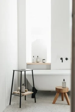 Frama Adam stool, 76 cm, anthracite leather - matt black