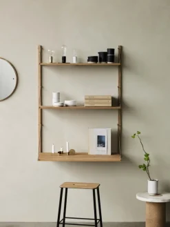 Frama Adam stool, 76 cm, natural leather - matt black