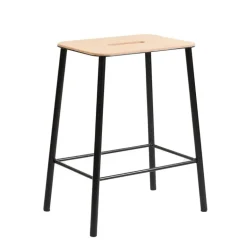Frama Adam stool, 50 cm, natural leather - matt black