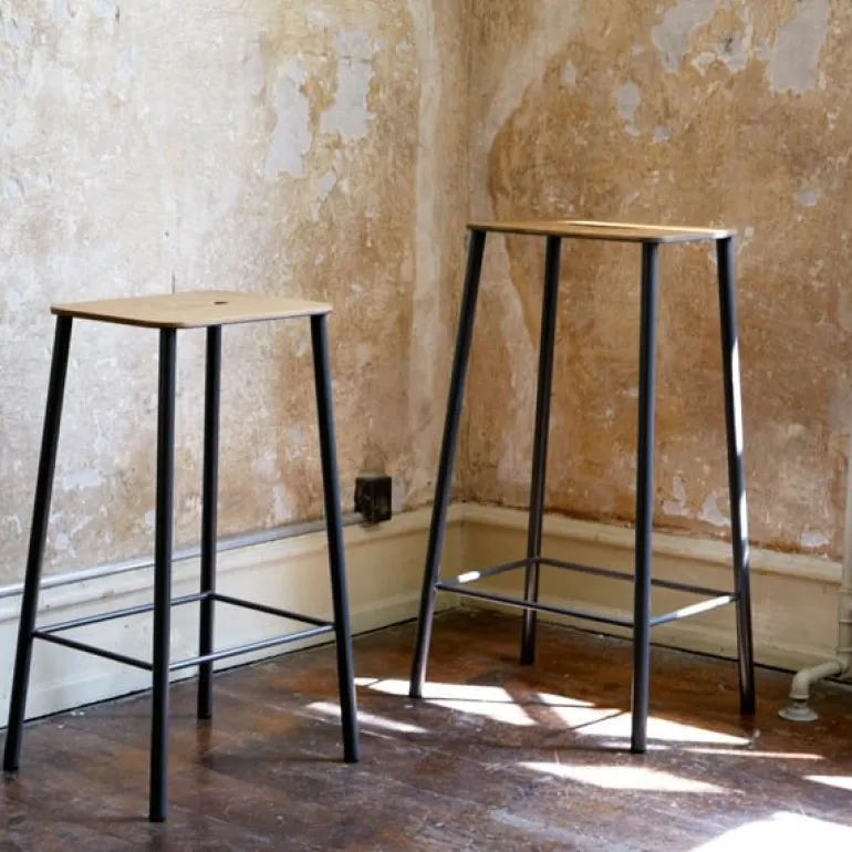 Frama Adam stool, 76 cm, oak - matt black