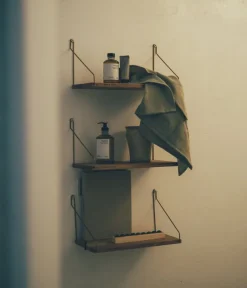 Frama D27 wall shelf, 40 cm, dark stained oak - black