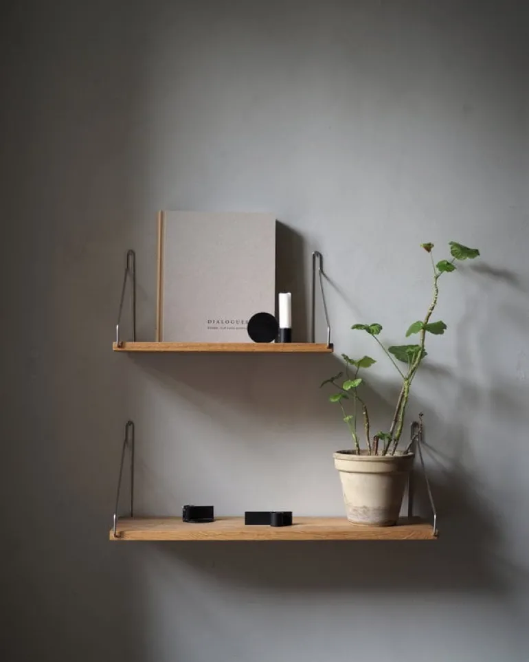 Frama D27 wall shelf, 40 cm, oak - steel