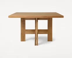 Frama Farmhouse trestle table, 120 square, natural oak