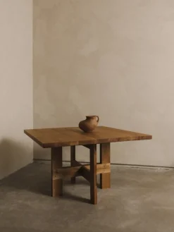 Frama Farmhouse trestle table, 120 square, natural oak