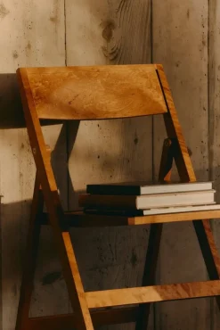 Frama Folding Flat Chair, warm brown birch