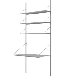 Frama Shelf Library H1852 wall shelf with desk, stainless steel