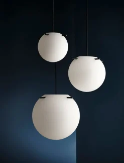 Frandsen Koi pendant, 32 cm, white opal - black