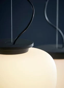 Frandsen Supernate pendant, 38 cm, white opal - black