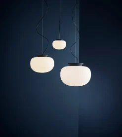 Frandsen Supernate pendant, 28 cm, white opal - black