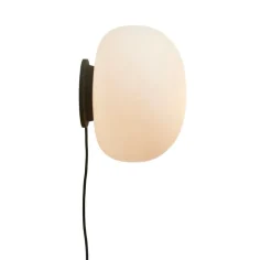 Frandsen Supernate wall lamp, 28 cm, white opal - black