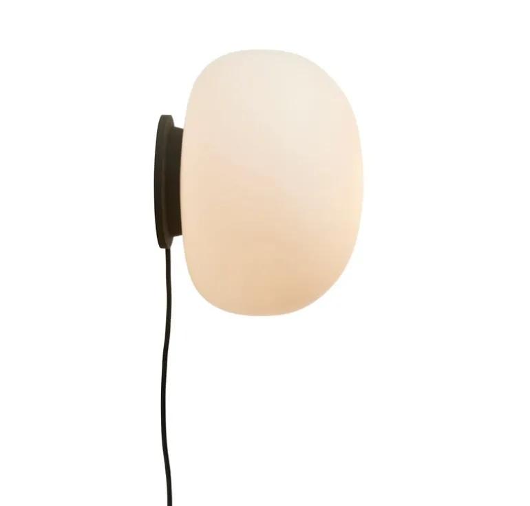 Frandsen Supernate wall lamp, 28 cm, white opal - black