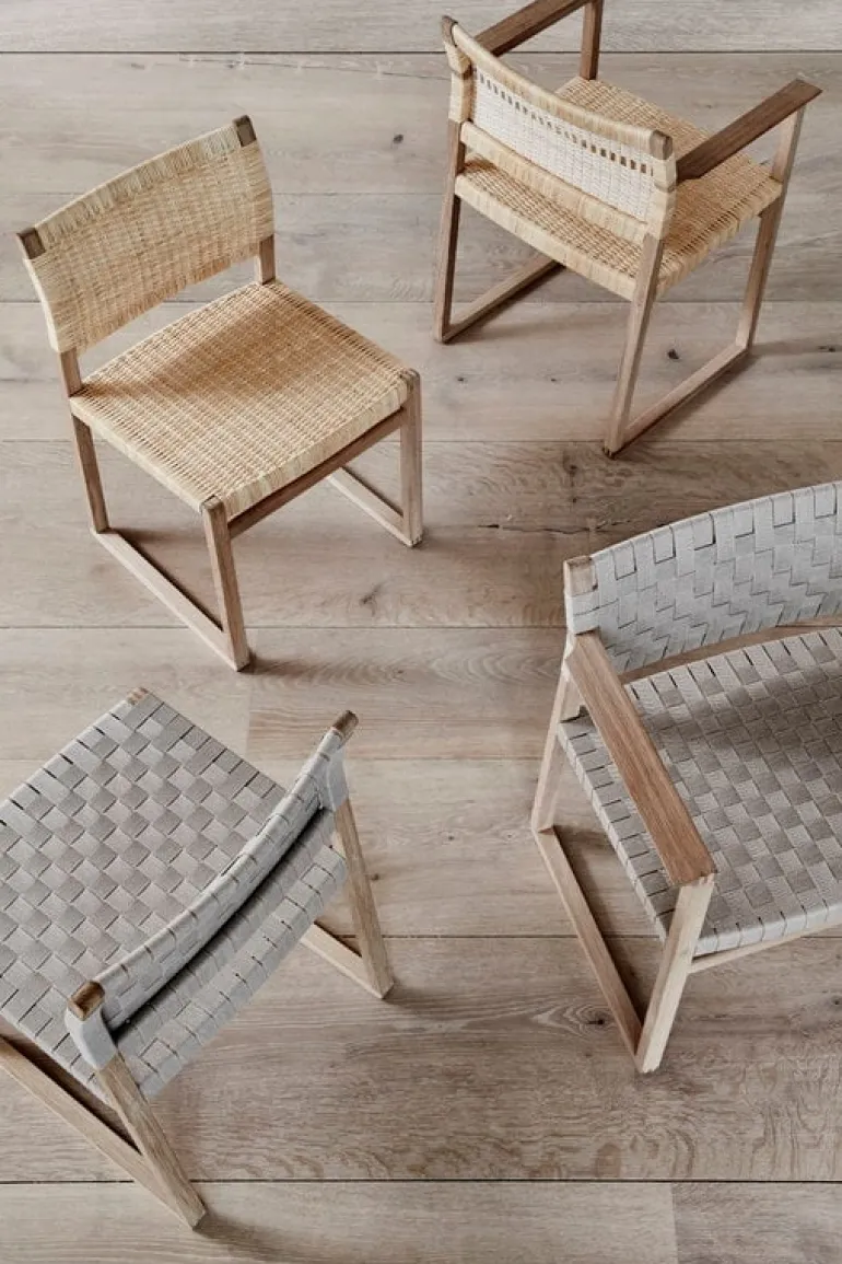 Fredericia BM62 armchair, cane wicker - oiled oak