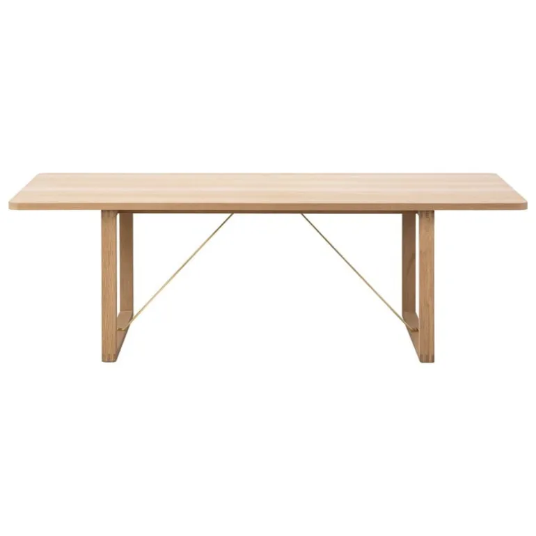 Fredericia BM67 coffee table, soaped oak - brass