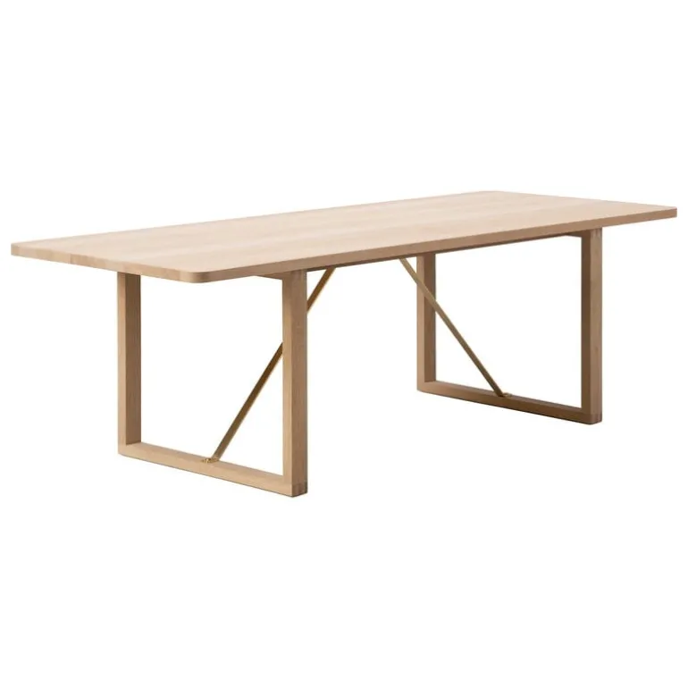 Fredericia BM67 coffee table, soaped oak - brass