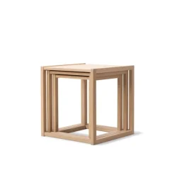Fredericia BM375 nesting tables, light oiled oak