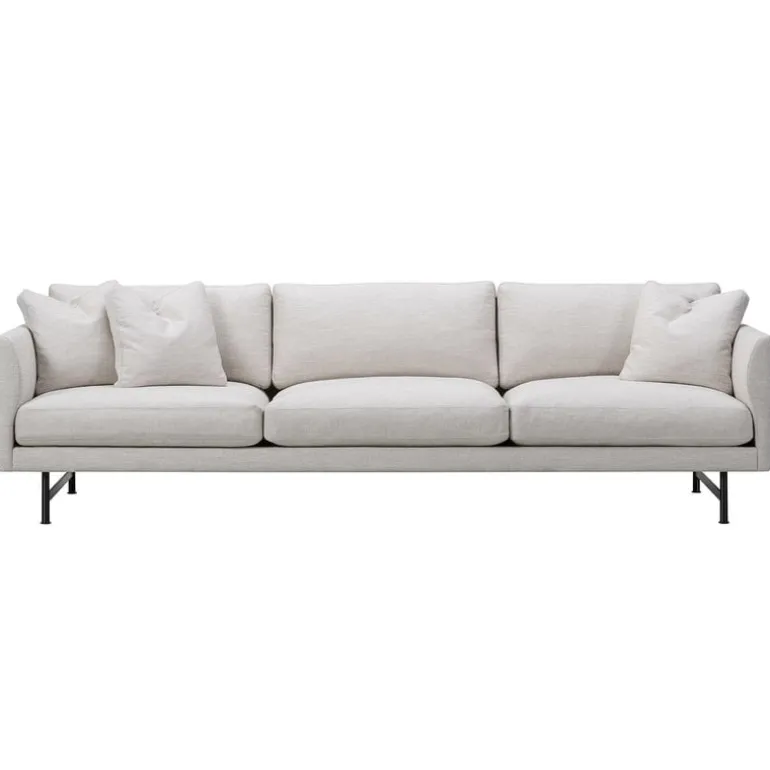 Fredericia Calmo 80 sofa, 3-seater, Ruskin 10 - black steel