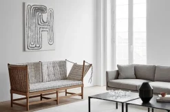 Fredericia Calmo 80 sofa, 3-seater, Ruskin 10 - black steel