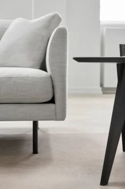 Fredericia Calmo 80 sofa, 3-seater, Ruskin 10 - black steel