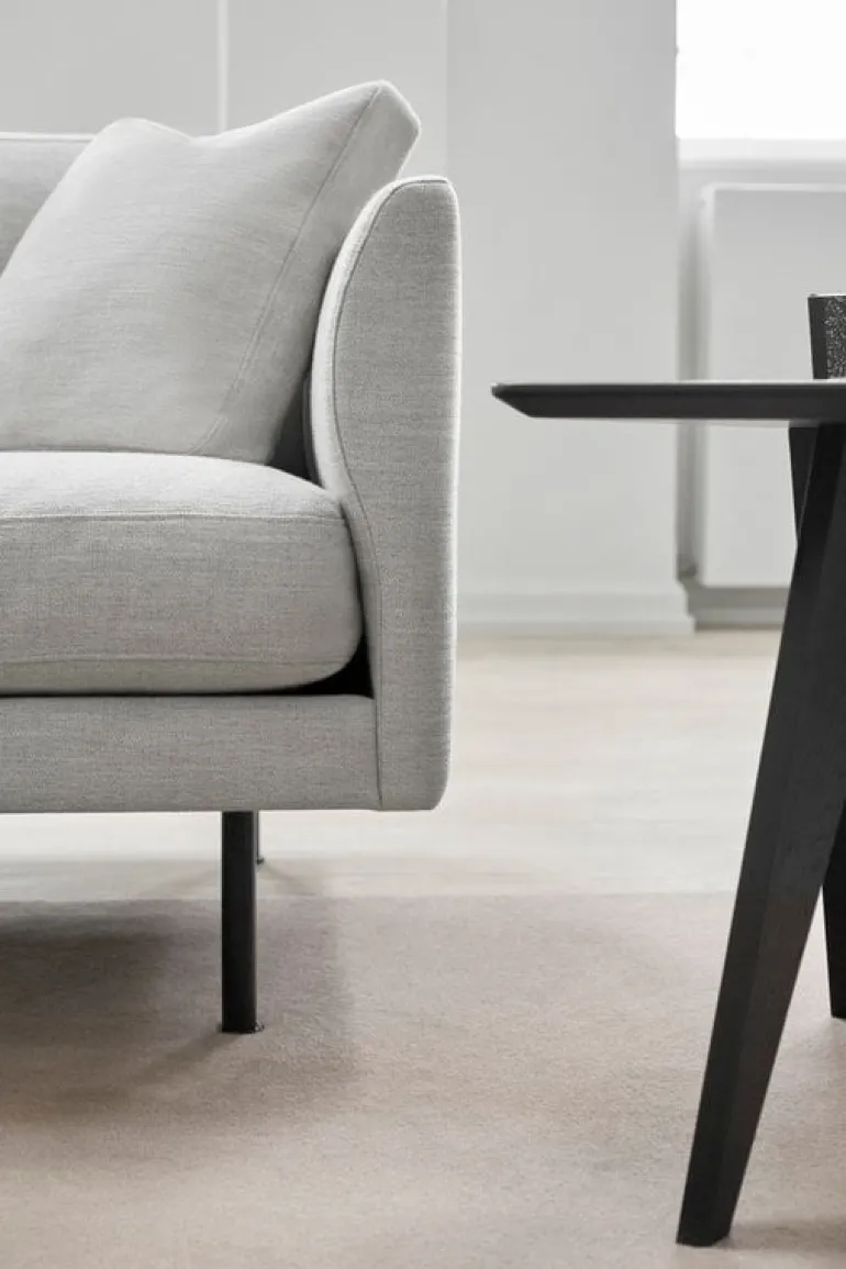 Fredericia Calmo 80 sofa, 3-seater, Ruskin 10 - black steel