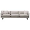 Fredericia Calmo 80 sofa, 3-seater, Sunniva 242 - black steel