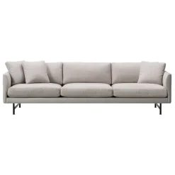 Fredericia Calmo 80 sofa, 3-seater, Sunniva 242 - black steel