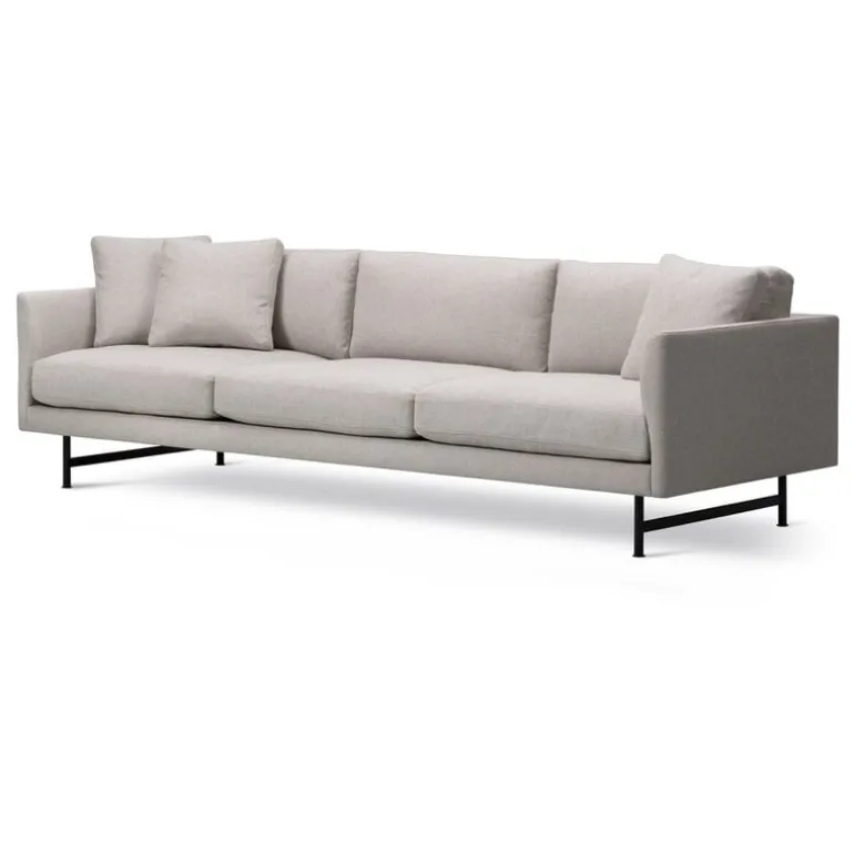 Fredericia Calmo 80 sofa, 3-seater, Sunniva 242 - black steel