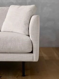 Fredericia Calmo 80 sofa, 3-seater, Sunniva 242 - black steel