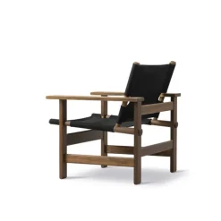 Fredericia Canvas chair, oiled smoked oak - black canvas