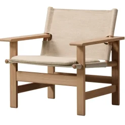 Fredericia Canvas chair w. seat cushion, oiled oak - natural canvas
