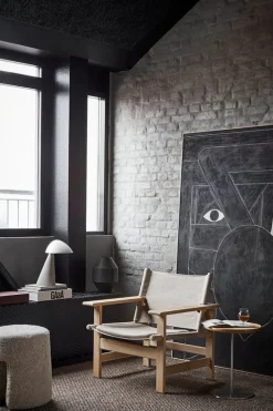 Fredericia Canvas chair w. seat cushion, oiled oak - natural canvas