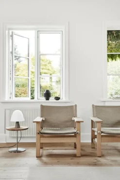 Fredericia Canvas chair w. seat cushion, soaped oak - natural canvas