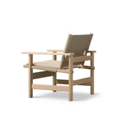 Fredericia Canvas chair w. seat cushion, soaped oak - natural canvas