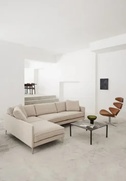 Fredericia Corona chair, brushed chrome - cognac leather