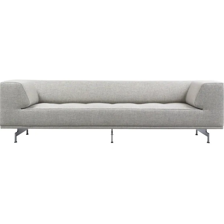 Fredericia Delphi 3-seater sofa, brushed aluminium - grey Bardal 220